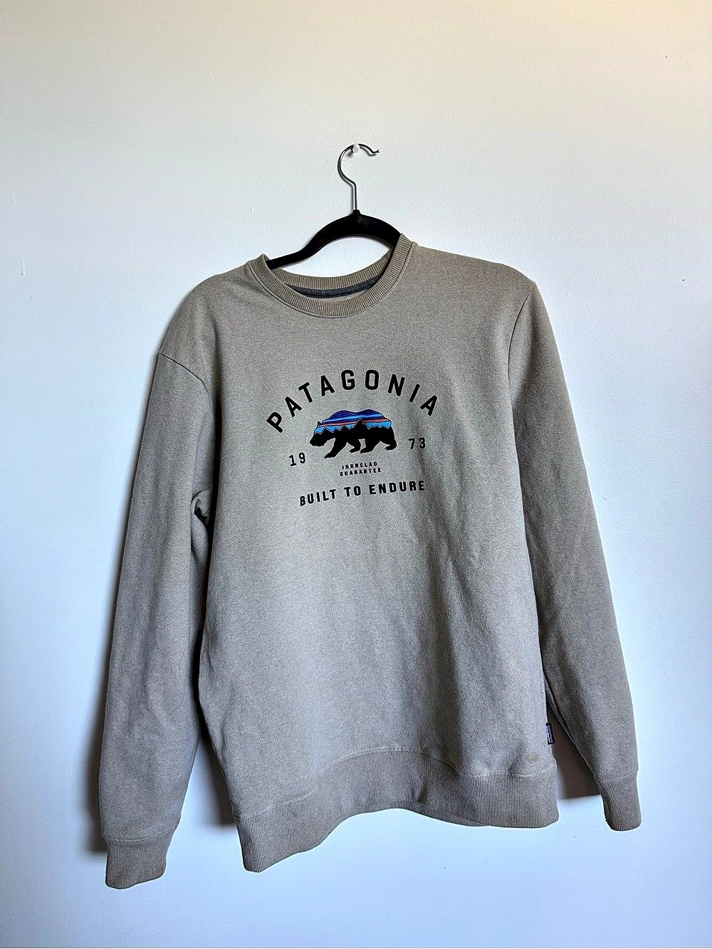 Patagonia Arched Fitz Roy Bear Uprisal Crew Sweatshirt Gray Medium